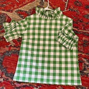 Elizabeth Wilson Nancy Jane top! Darling green and white gingham! Size XL